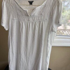 Eddie Bauer Women's White Summer Blouse- Size L- Great condition
